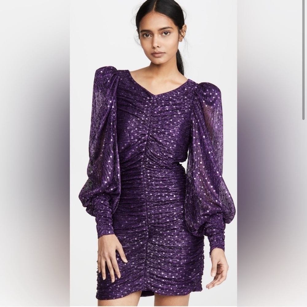 For Love And Lemons Metallic Polka Dot Mini Dress